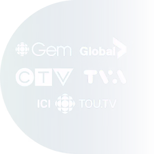 Regardez les chaînes TV canadiennes en toute sécurité avec ExpressVPN. Logos TV canadiennes.